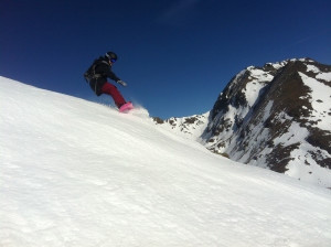 Training in a face in Ordino-Arcalis